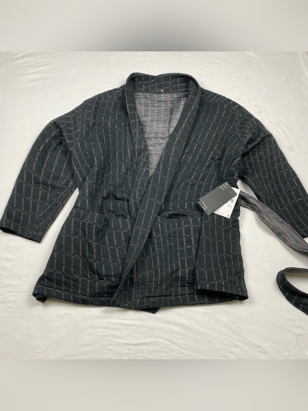 Nike Black Quilted Wrap-Style Blazer Jacket